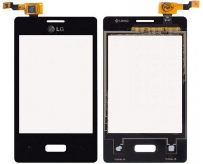 Touch screen (sensor) for LG E400 Optimus L3, black, original (China)